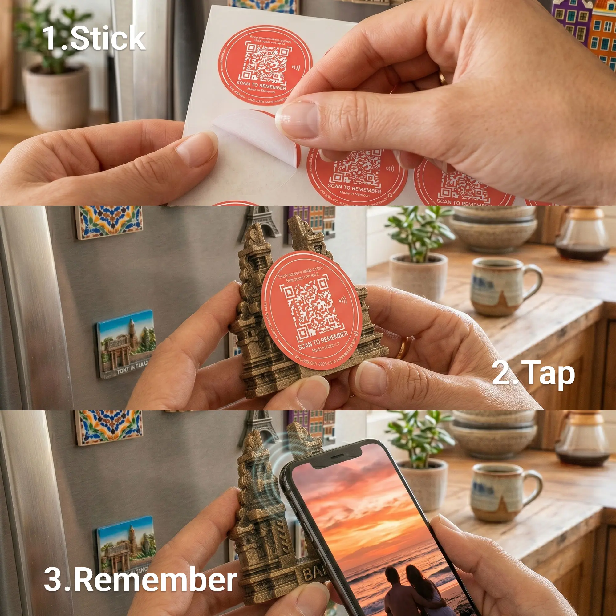1. Stick 2. Tap 3. Remember